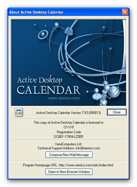 Active desktop calendar 7.83 build 090813