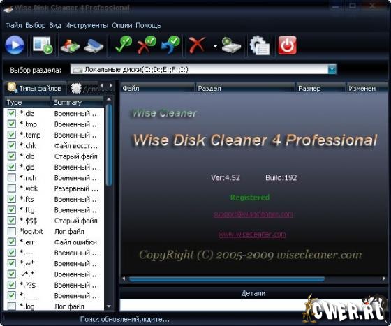 Wise Disk Cleaner Pro 4.52 build 192 Rus от cwer.ws