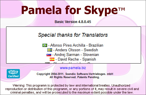 Pamela for Skype Basic