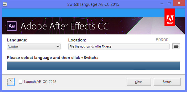 Switch UI Language Adobe CC 2015