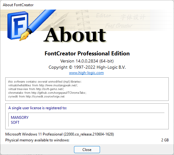 High-Logic FontCreator 14.0.0.2834