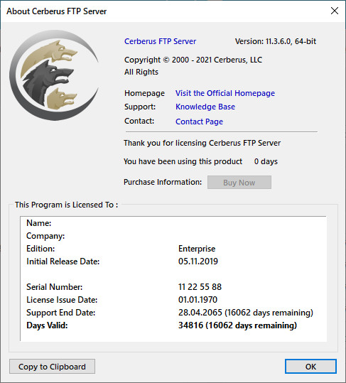 Cerberus FTP Server Enterprise 11.3.6.0