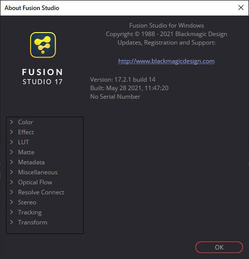 Blackmagic Design Fusion Studio 17.2.1 Build 14