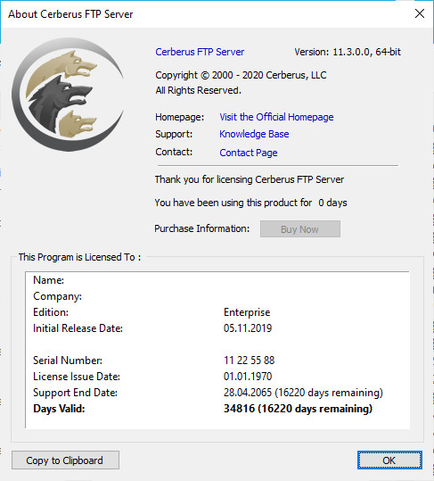 Cerberus FTP Server Enterprise 11.3.0.0