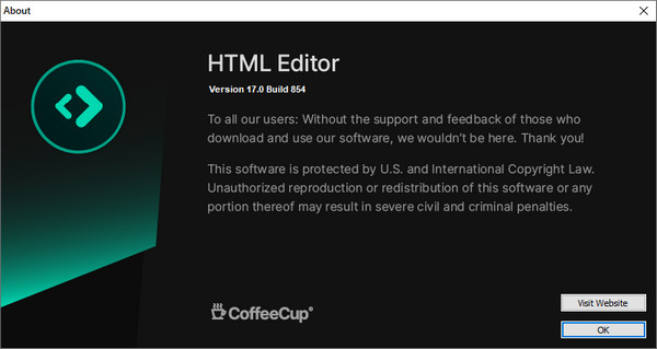 CoffeeCup HTML Editor 17.0 Build 854