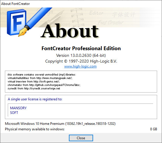 High-Logic FontCreator 13.0.0.2630