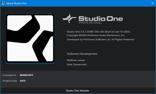 PreSonus Studio One Pro 4.6.1.55987