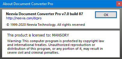 Neevia Document Converter Pro 7.0.0.87