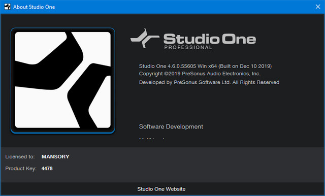 PreSonus Studio One Pro 4.6.0.55605