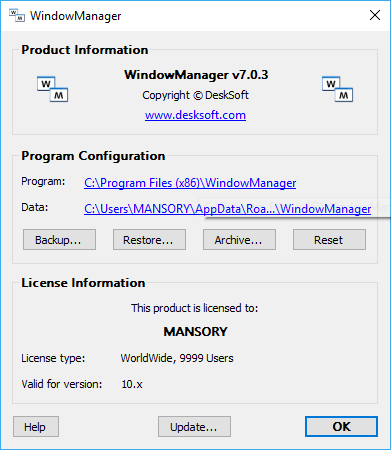 DeskSoft WindowManager 7.0.3