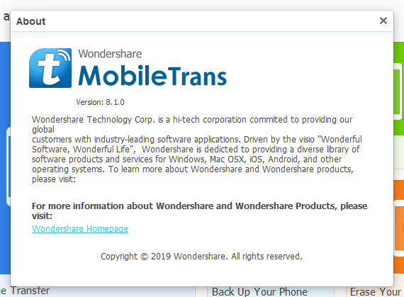 Wondershare MobileTrans 8.1.0.640