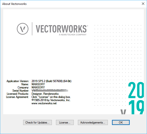Vectorworks 2019 SP5.2 Build 507608