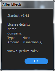 Superluminal Stardust 1.4.1 for Adobe After Effects