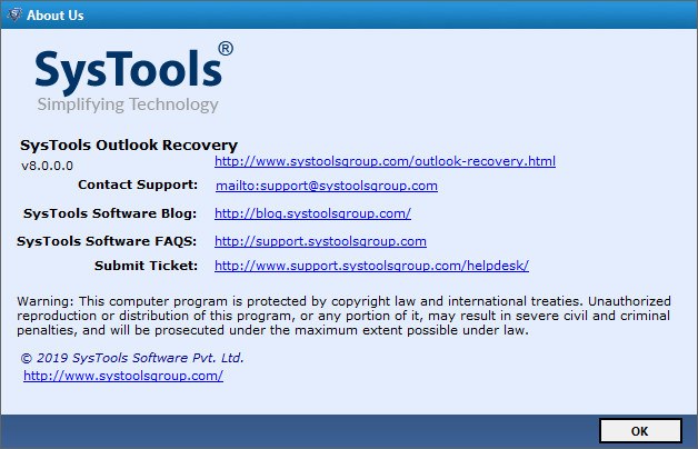SysTools Outlook Recovery 8.0.0.0