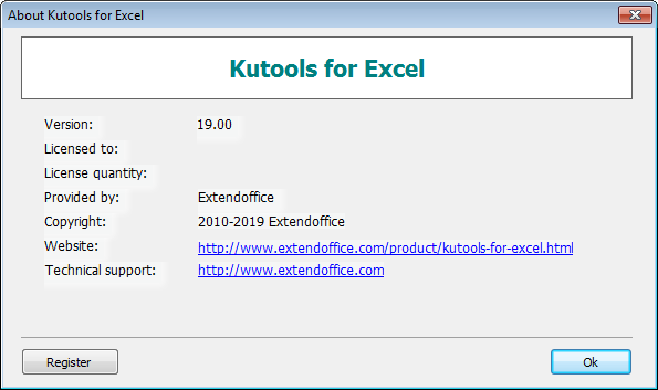 Kutools for Excel 19.00