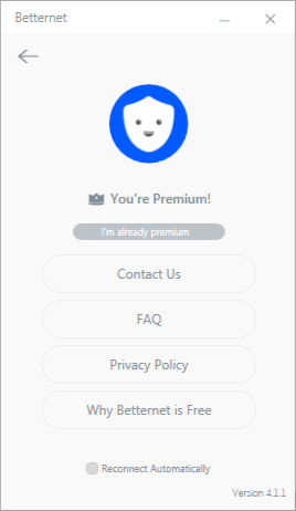 Betternet VPN For Windows Premium 4.1.1