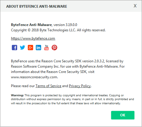 ByteFence Anti-Malware Pro 3.19.0.0