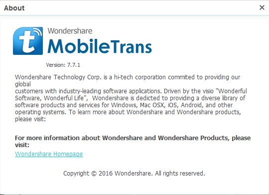 Wondershare MobileTrans 7.7.1.490