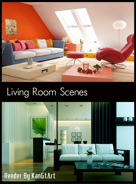 Сцены интерьеров гостиной часть 7