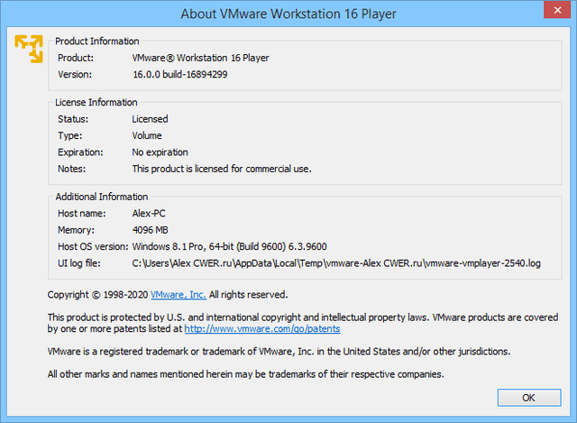 VMware Workstation Player 16