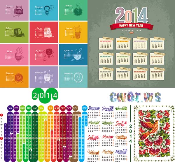 Креативные календарные сетки на 2014 год. Часть 2