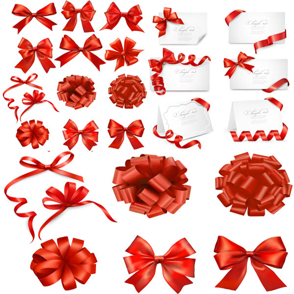 Red bows, cards & ribbons