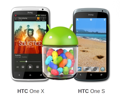 HTC One S  HTC One X Android 4.1 Jelly Bean