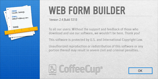 CoffeeCup Web Form Builder 2.4 Build 5318