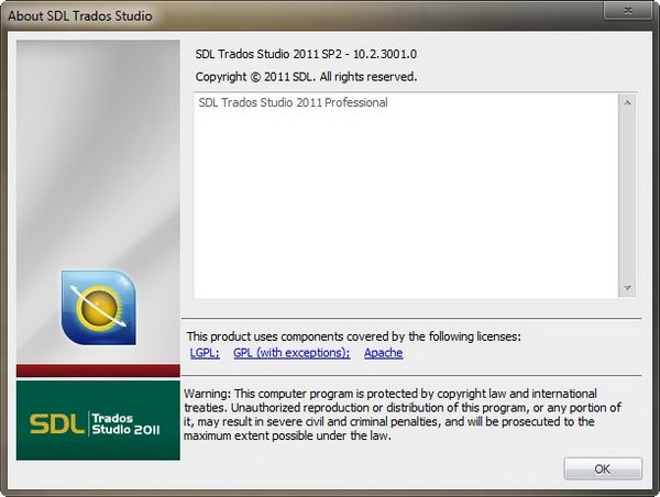 SDL Trados Studio 2011 Professional SP2 10.2.3001.0