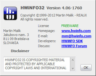 HWiNFO32 4.06 Build 1760 Final