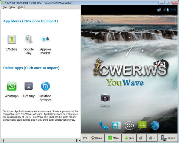 YouWave for Android 4.0.2