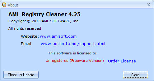 AML Registry Cleaner 4.25
