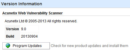 Acunetix Web Vulnerability Scanner CE 9.0 Build 20130904