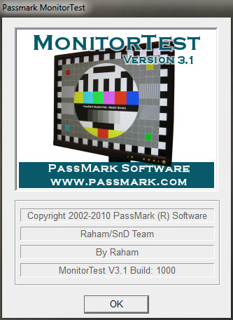PassMark MonitorTest 3.1 Build 1000