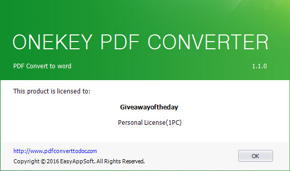ONEKEY PDF Convert to Word 1.1.0