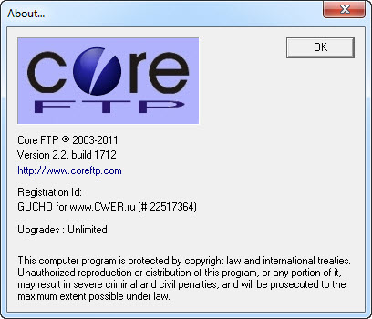Core FTP Pro 2.2 Build 1712
